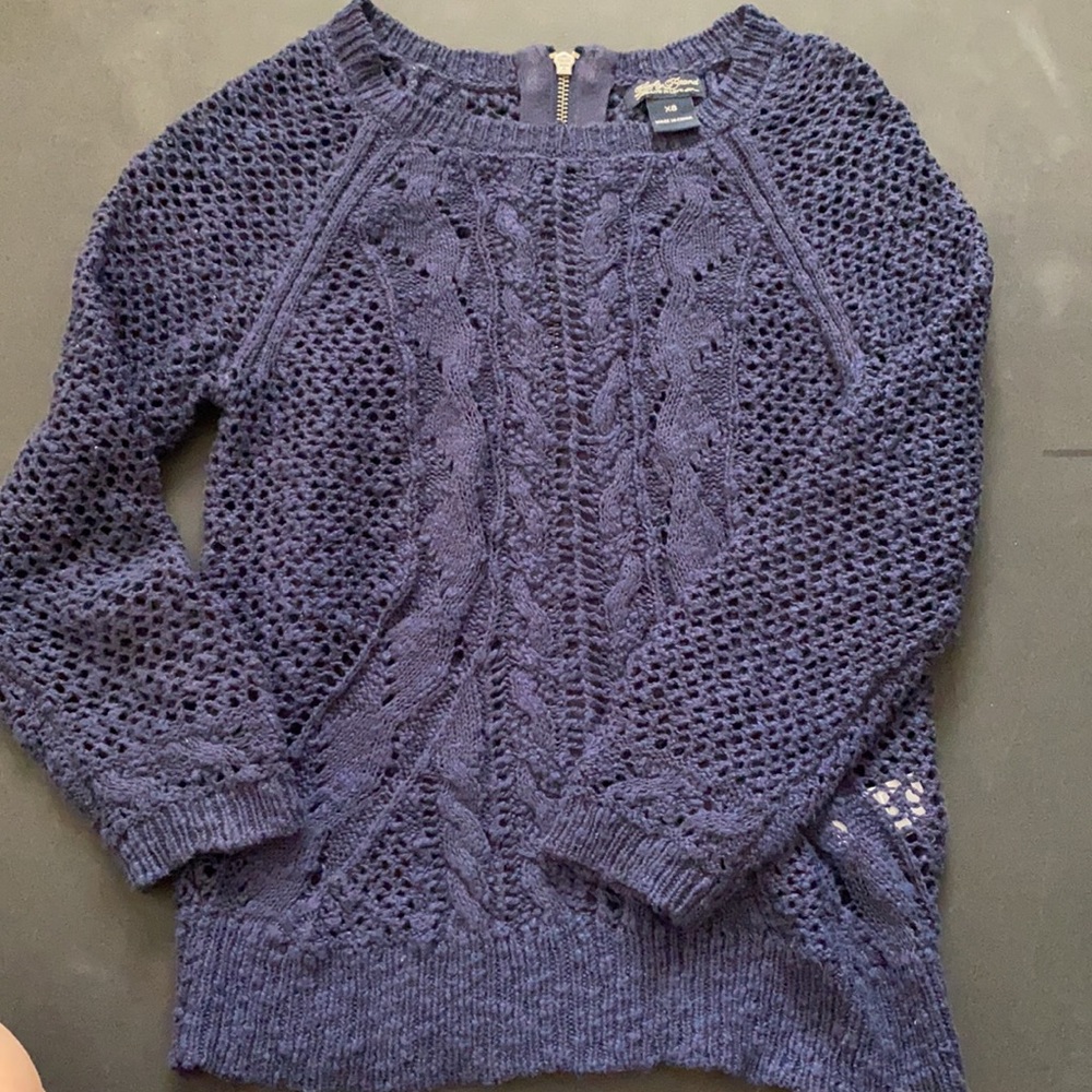 Cardigan Sweater In Navy Color - Picture 4 of 4